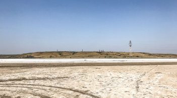 An estuary near Odessa turns into a salt desert