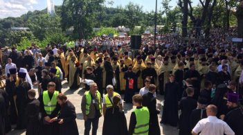 Orthodox Church of Ukraine holds a religious procession to the anniversary of The Christianization of Kievan Rus'