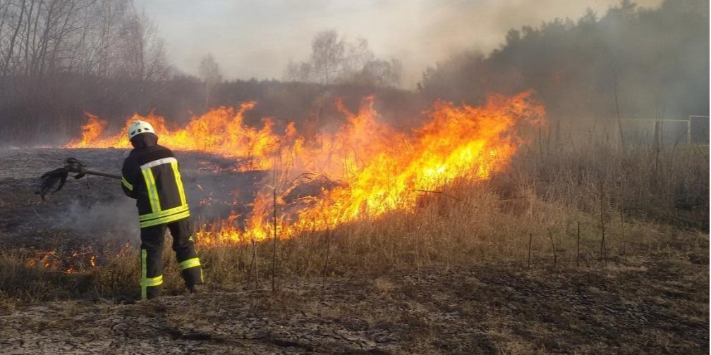 Рятувальники пʼяту добу продовжують гасити пожежі в Чорнобильській зоні